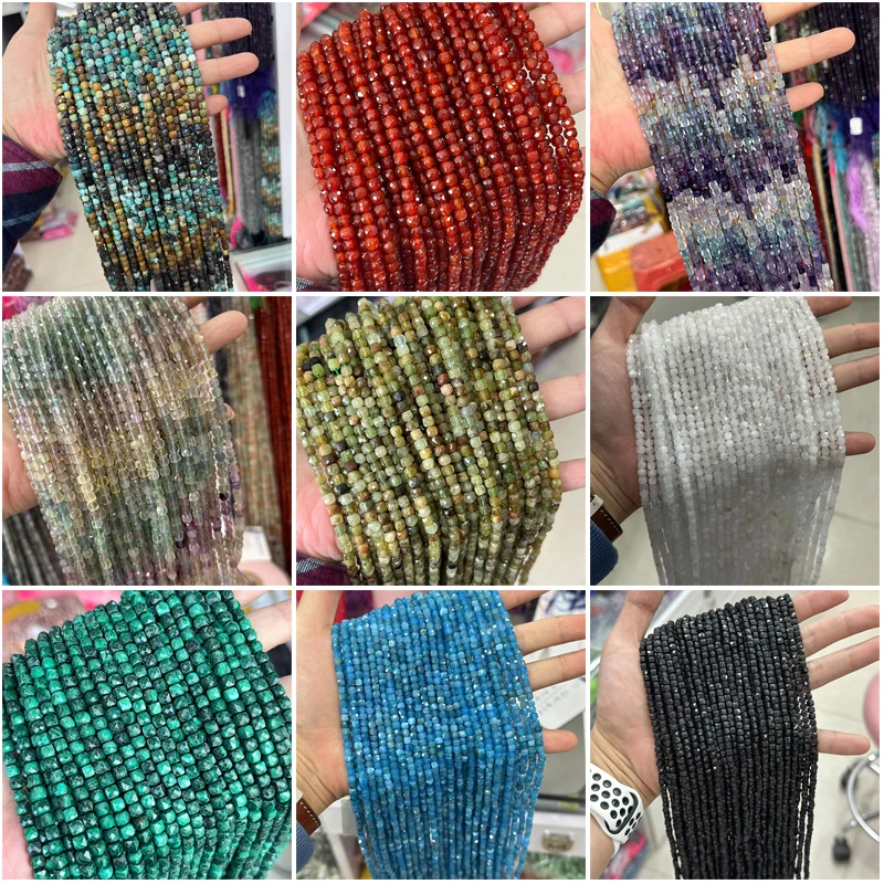 

4*4 мм Квадратные бусины россыпью, трехмерные маленькие квадратные аксессуары для ювелирных изделий «сделай сам», россыпью b ручной работы