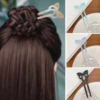 1pc gradient color hair sticks women butterfly hair clip pins minimalist u shape girls hairpin hair bun maker hair accessories