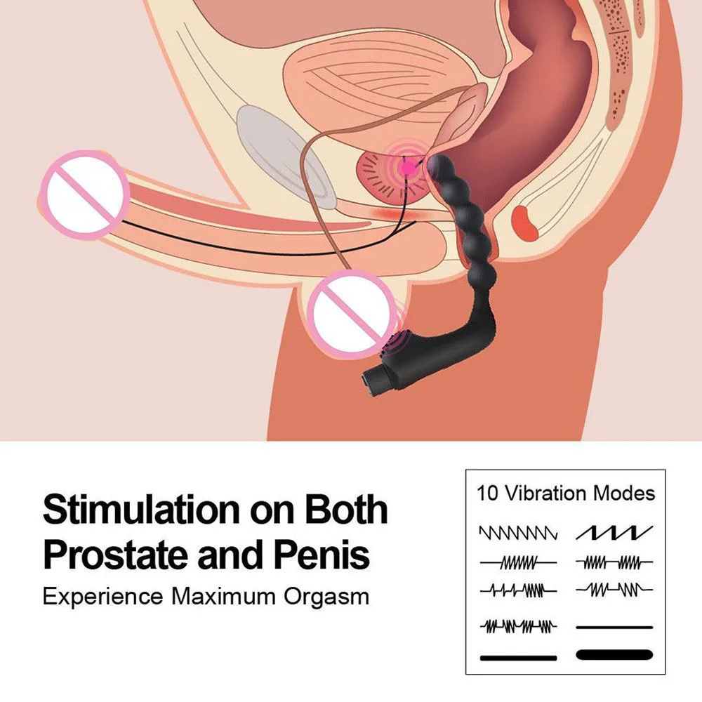 10 Vibrating Anal Plug Vagina P-Spot Prostate Massager секс игрушки эротические товары Masturbator Dildo Sex Toy for