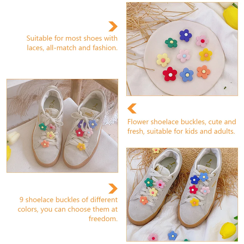 Цветочные застежки для обуви шнурки кроссовок декоративные с подвесками