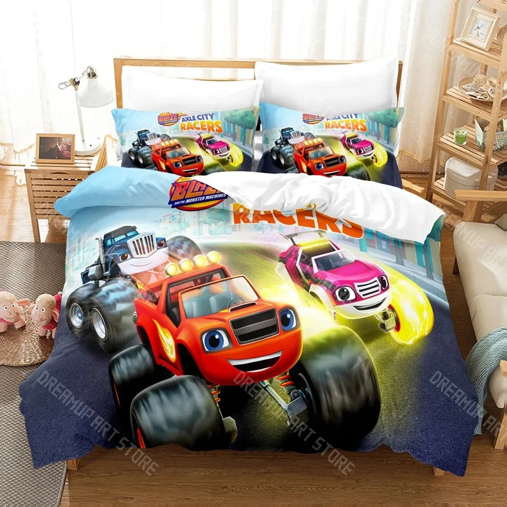 Фото Комплект постельного белья с 3D-принтом Blaze N Monster Machines для мальчиков и девочек: пододеяльник, наволочка, размеры Twin, Queen, King, Full, Single, Double №4