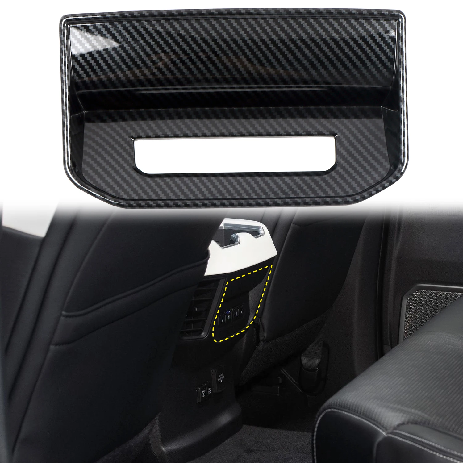 

For Toyota Tundra 2022 2023 Car Accessories ABS Plastic Rear Armrest Air Vent Outlet Cover 1pcs