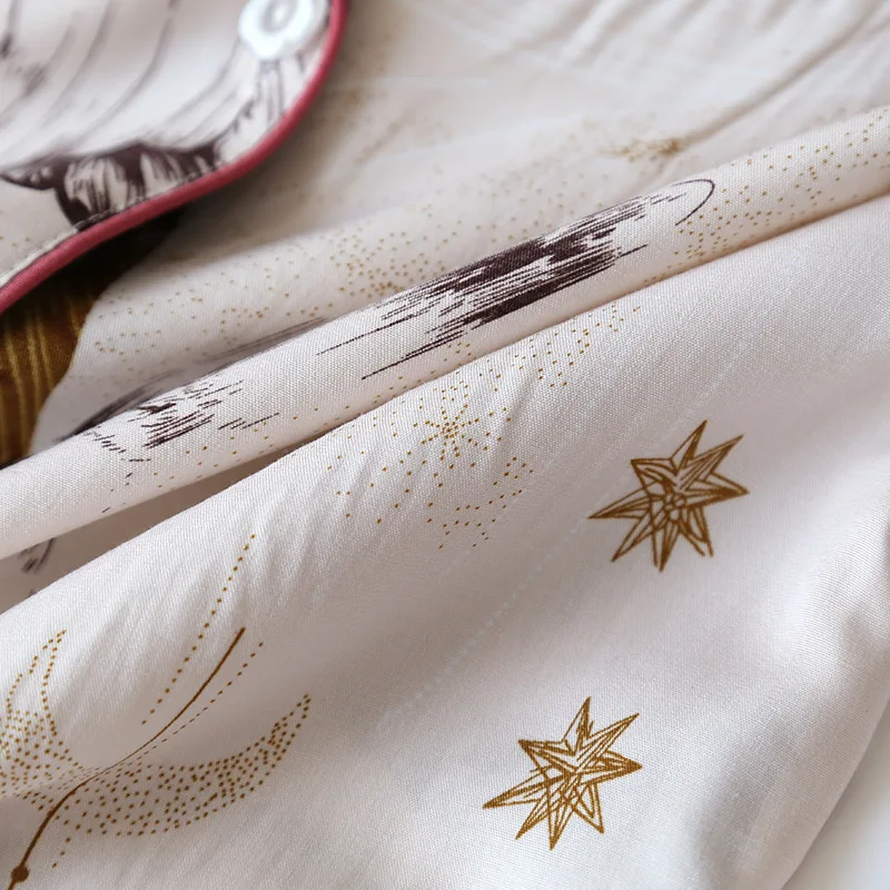 Spring / Summer New 100% viscose long-sleeved trousers ladies pajamas suit XL plus size long Sleepwear women's home Nightwear