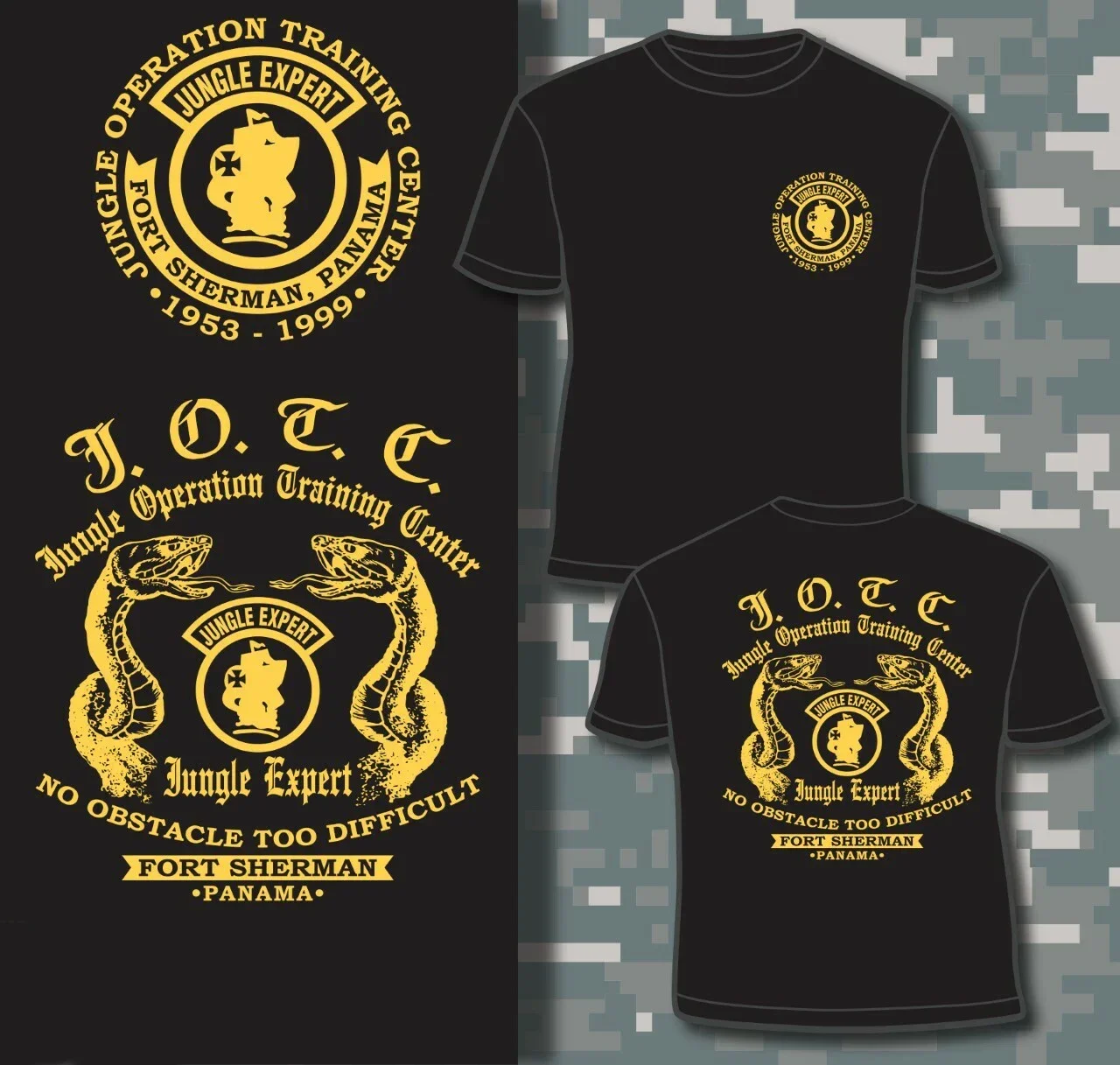 Центр обучения операциям в джунглях - футболка Fort Sherman панама 100% хлопок