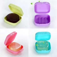 candy color portable soap plastic holder travel supplies square bathroom accessories soap storage container soap dish