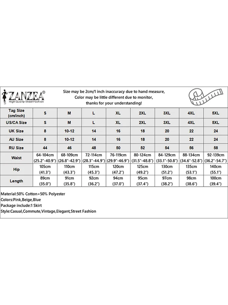 ZANZEA 2024 осенняя праздничная юбка с эластичной резинкой на талии женская клетчатая