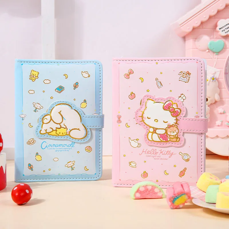 

1 PCS My Melody Cinnamoroll Hellokittys Cute Cartoon Magnetic Buckle Notebook A5 Student Girl Birthday Gift Color Page Handbook