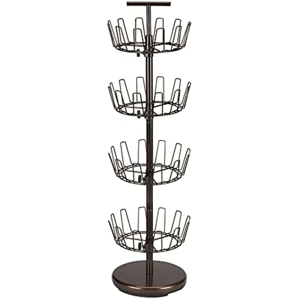 

2139-1 Metal Four-Tier Adjustable Revolving Shoe Rack | Holds up to 24 Pairs of Shoes | Antique Bronze Finish