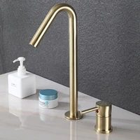 brushed golden basin faucet 5 colors single handle widespread bathroom sink mixer tap deck mounted bathtub mixers crane