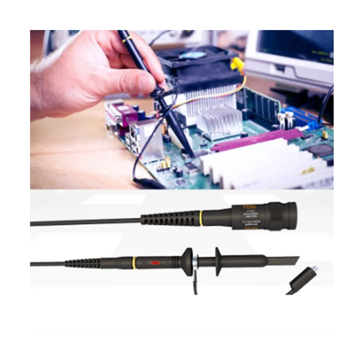 Зонды с зажимом для осциллографа 200 МГц полностью изолированный конец BNC зонда