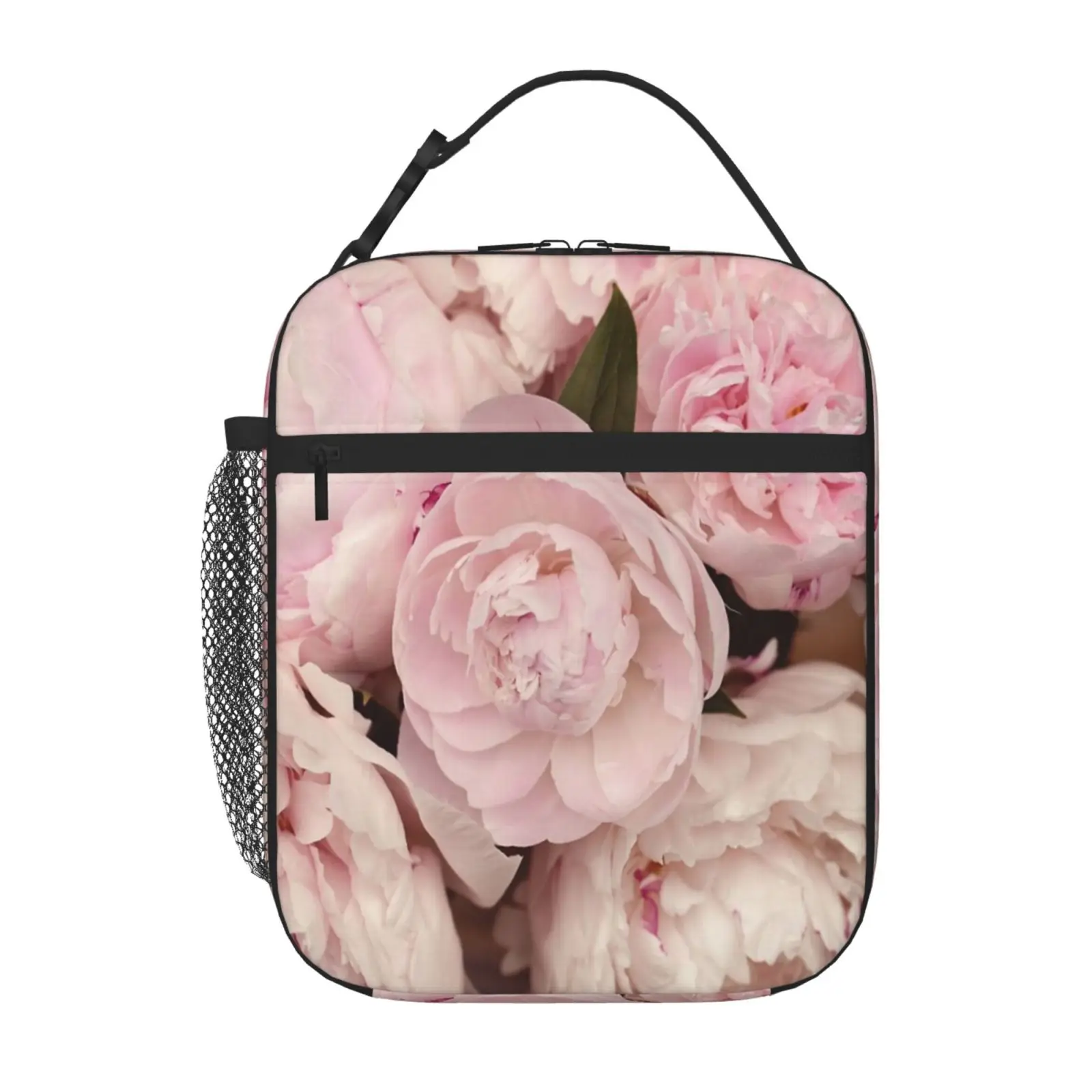 

Термосумка для ланча с розовыми пионами и цветами, детская пищевая сумка, ланч-боксы, термоконтейнер, Термосумка для женщин