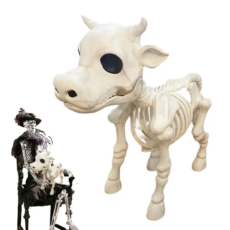 

Halloween Cow Skeleton Realistic Tricky Graveyard Cow Skull Skeleton Spooky Halloween Horror Cow Bones Skeleton Decoration
