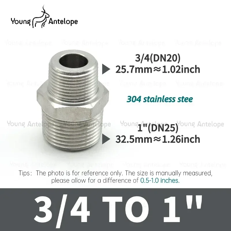 

Переходник для труб из нержавеющей стали 304, 3/4 x 1/2 дюйма