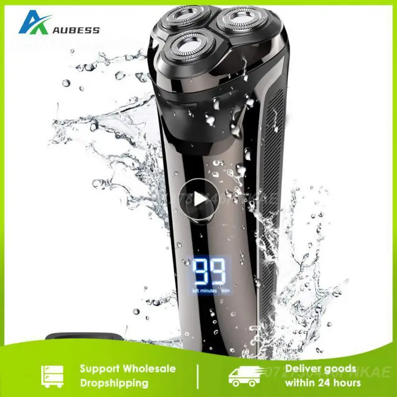 

1/2/3PCS LCD Digital Display Electric Shaver 3D Triple Blade Floating Razor Shaving Machine Washable USB Rechargeable Beard