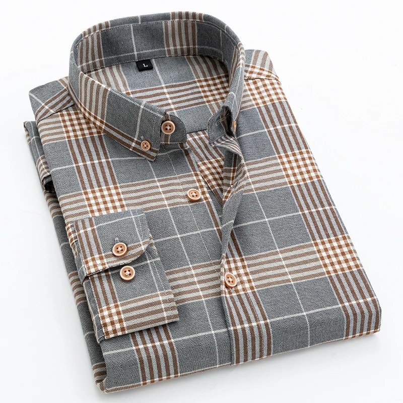 Shirt Long Sleeve Korean Style Trendy Youth Handsome Shirt Plaid Shirt Business Shirt Men's Clothing