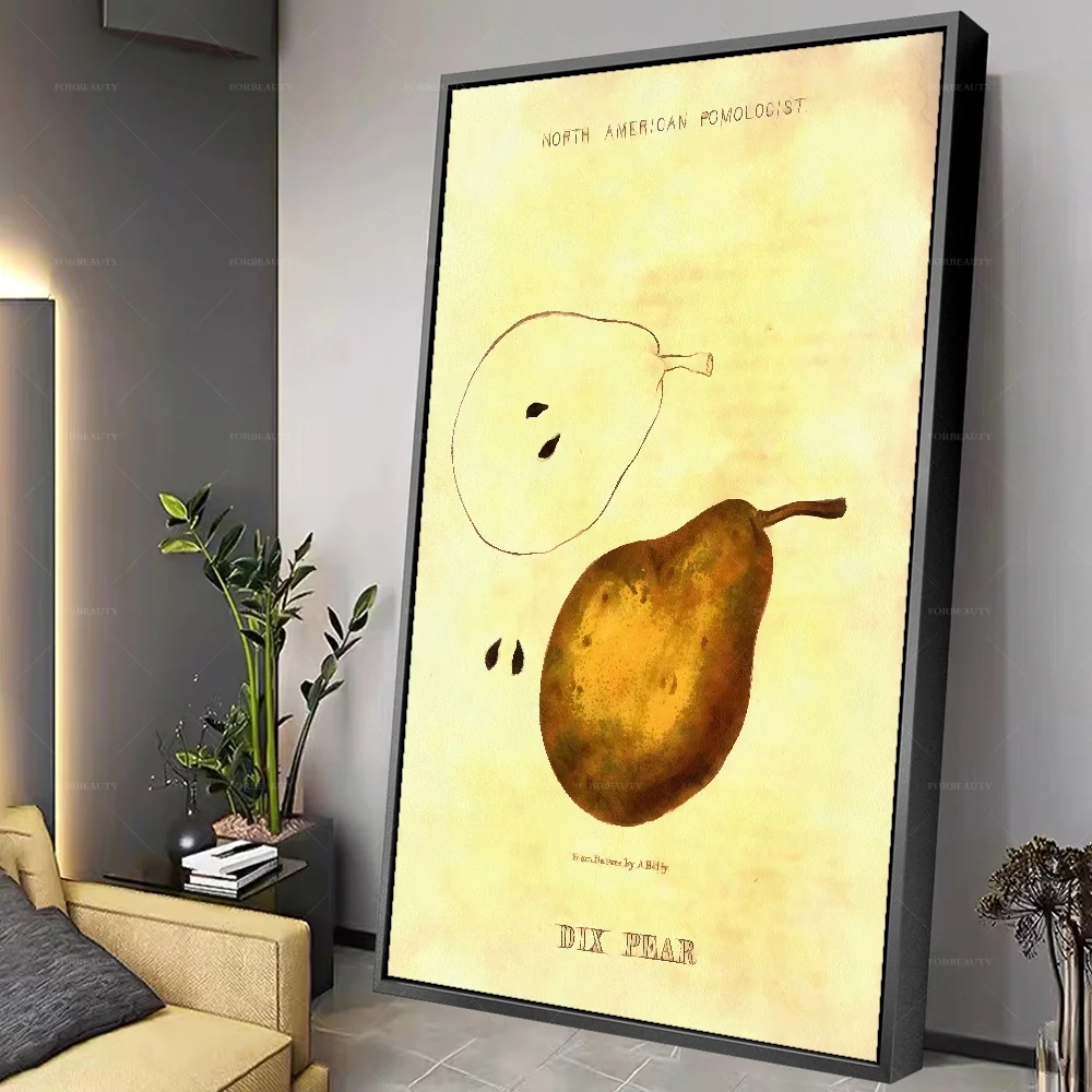 

Forbeauty, желтая груша, распылительная печать, холст, живопись, водонепроницаемая, легкая, настенное искусство, Масляные картины, постер, декор комнаты