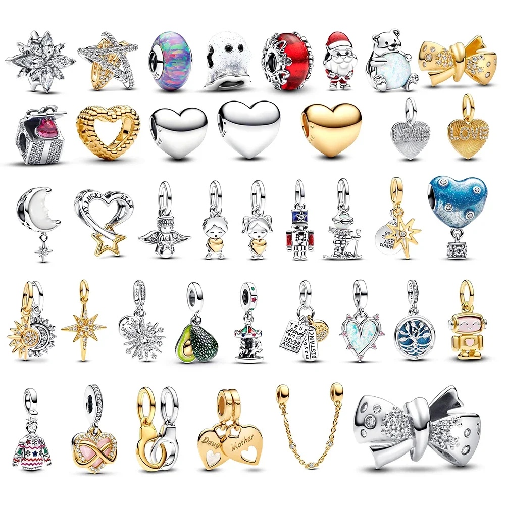 2025 НОВЫЙ Стерлингового Серебра 925 пробы Медведь Сердце Грайливая Санта-Северная