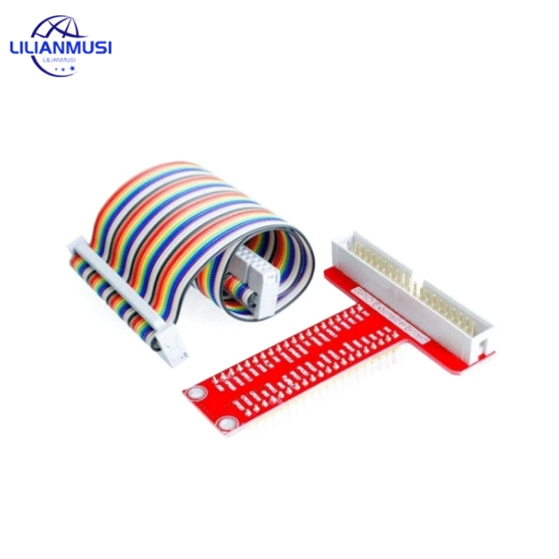 Плата расширительного адаптера для Raspberry Pi 2 3 B + T-type 40 Pin GPIO + 20 см GPIO 40pin Радужный кабель, комплект для самостоятельной сборки