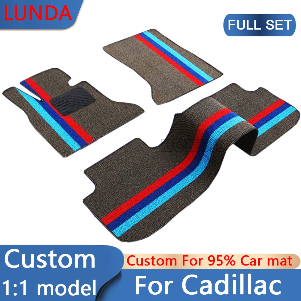 

LUNDA Custom Car Floor Mats For Cadillac XT4 XT6 CTS DTS STS XTS ATS BLS SLS CT5 CT6 XT5 SRX XLR Auto Carpet Car Accessories