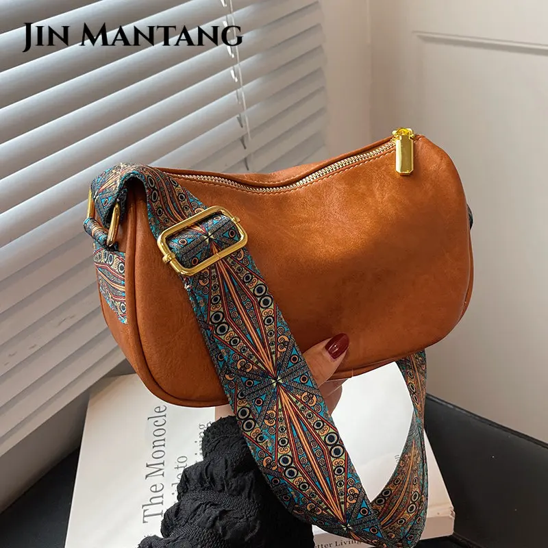 

JinManTang Crossbody Bags for Women 2022 Winter Fashion Trend Small Leather Design Pillow Shoulder Handbags and Purses