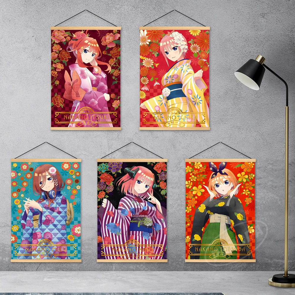 

Canvas The Quintessential Quintuplets Home Decoration Wall Artwork Nakano Nino Painting Hanging Wooden Printed Picture Poster