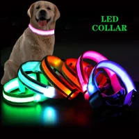 dog collar rechargeable luminous led glowing collar adjustable large dog night light collar pet safety collar for small dogs cat