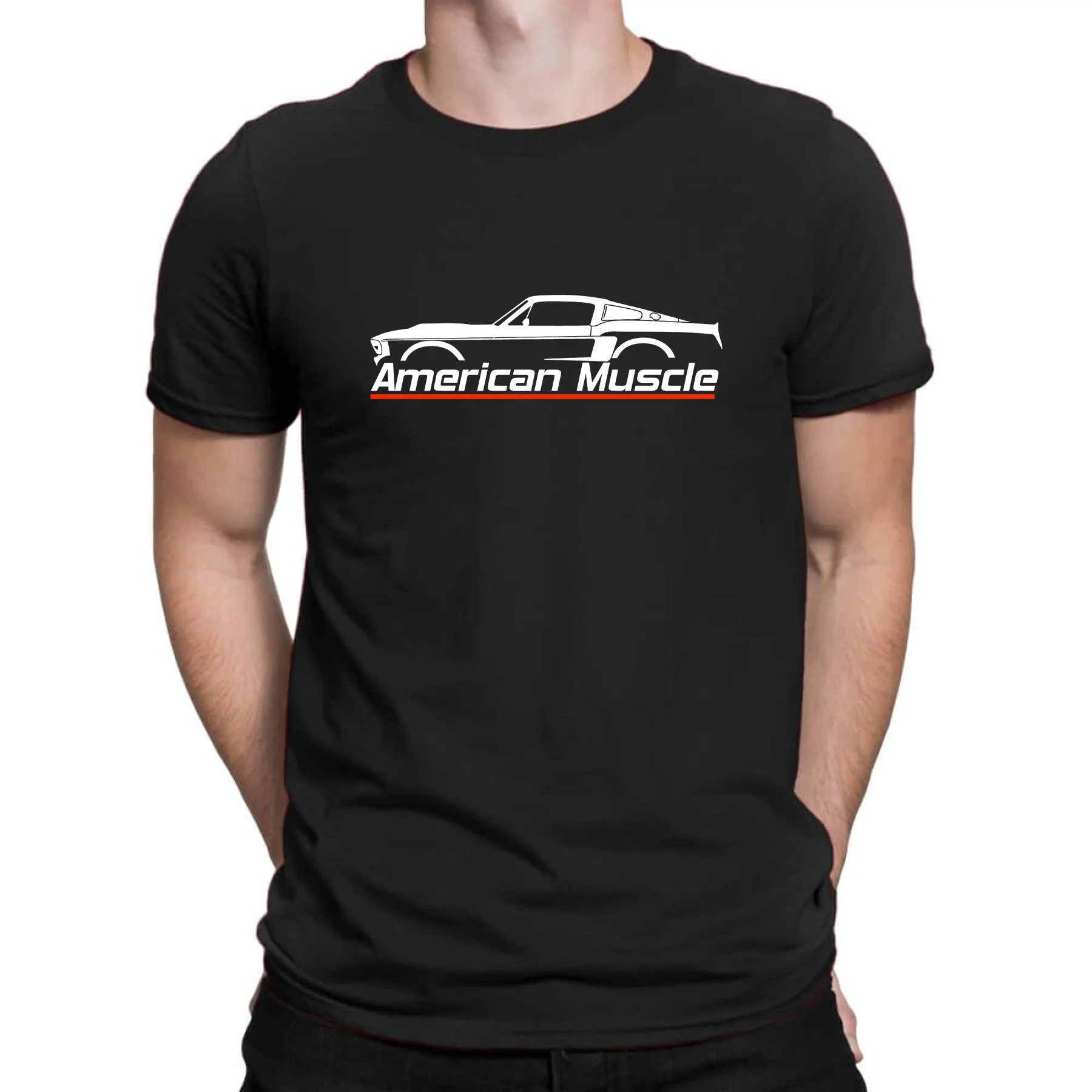 

2023 Hot Sale Summer 100% Cotton American Muscle Silhouette 1967 Eleanor Classic Black T Shirt Men Hip Hop Streetwear T-shirt