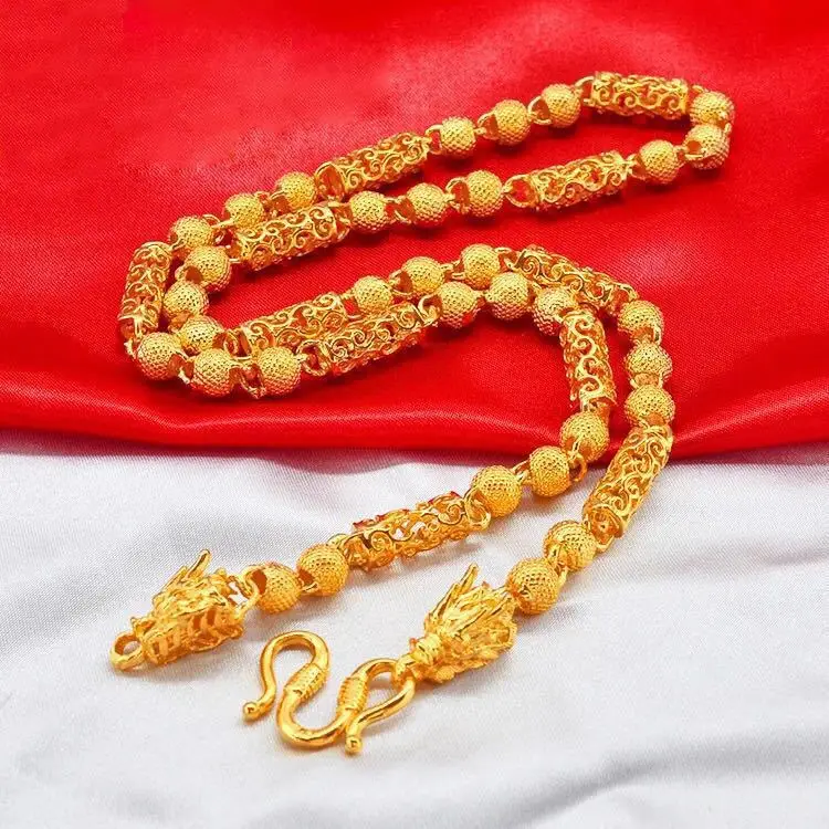 

Luxury 24k yellow Gold Plated Faucet Hollow Out Necklace for women Fashion Clavicle Chain Wedding Anniversary High Jewelry Gifts