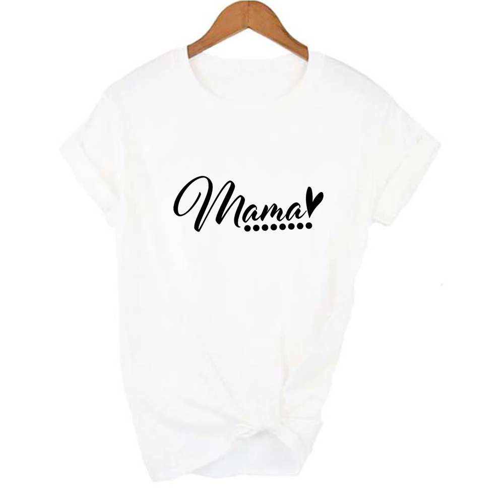 

Mama Letter Love Heart Print Women T-shirt Mom Life Summer Harajuku O-neck Aesthetic Tshirt Mother Gift Tee Tops Camisetas Mujer