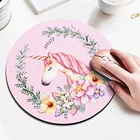 1 шт. мультфильм животных с узором коврик для мыши круглый коврик для мыши с изображением офисный коврик для мыши резиновые домашние компьютера противоскользящая циновка таблицы кабинет ПК
