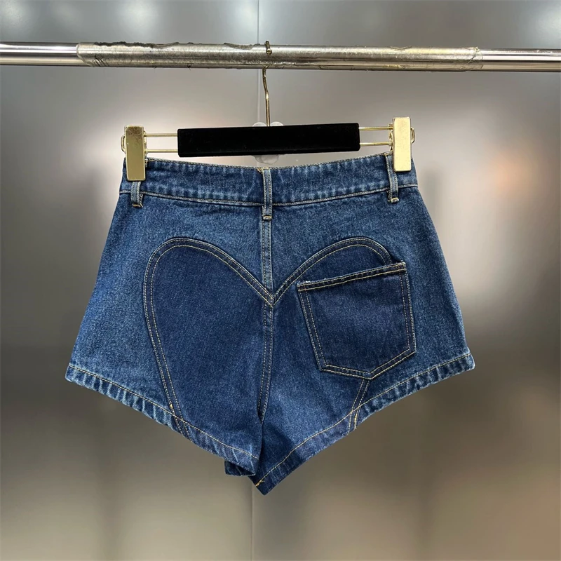2023ss summer new women's pure cottonwashed highwaist crystal bow decoration denim shorts high quality y2k fashion sexy hotpants