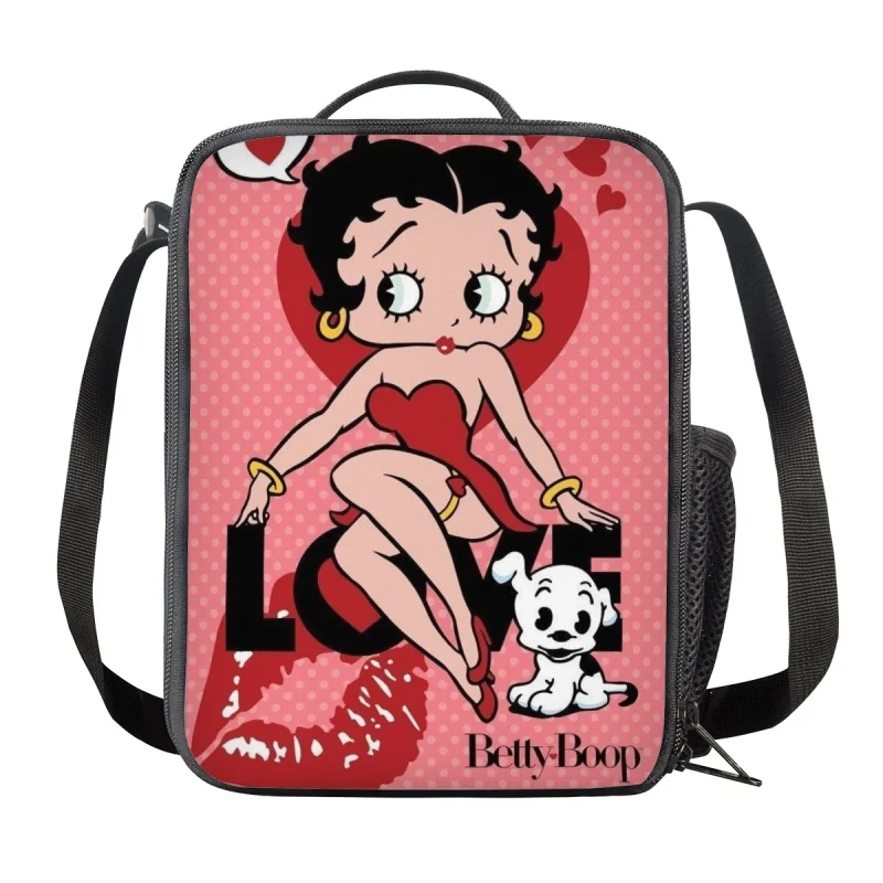 

Retro Betty Girl Bento Lunch Box Containers Cartoon Portable Lunchbags for School Insulated Kindergarten Children Lunch Bags