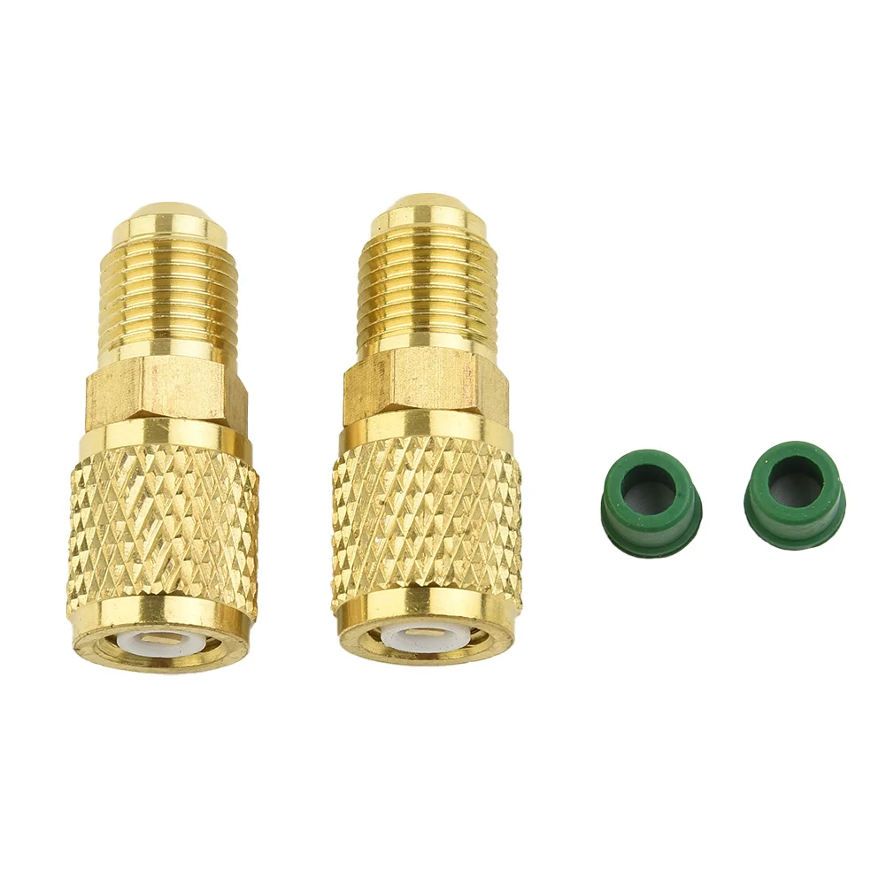 

Female 1/4 SAE Air Conditioning Adapter Repairing Tool kit Filling For R410a Male 5/16 to Conditioning Adapter
