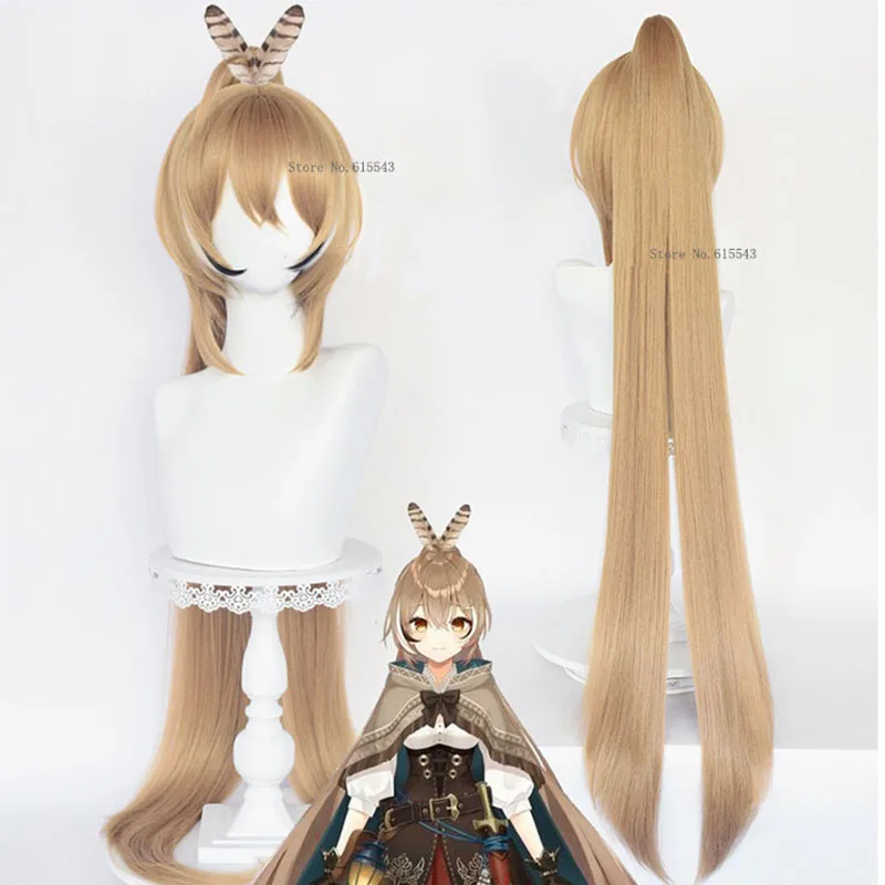 

VTuber Nanashi Mumei Hololive английский косплей хвост светильник коричневый смешанный черный белый длинные прямые синтетические волосы + бесплатная ша...