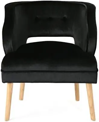 

Mid-Century Velvet Accent Chair, Light Lavender / Natural