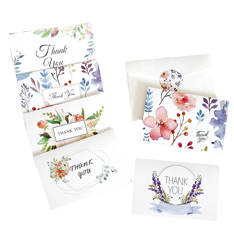

6Pce/Set Cute Of Holiday Greeting Card Christmas New Year Birthday Thank You Card THANK YOU Greeting Card Envelope Sticker