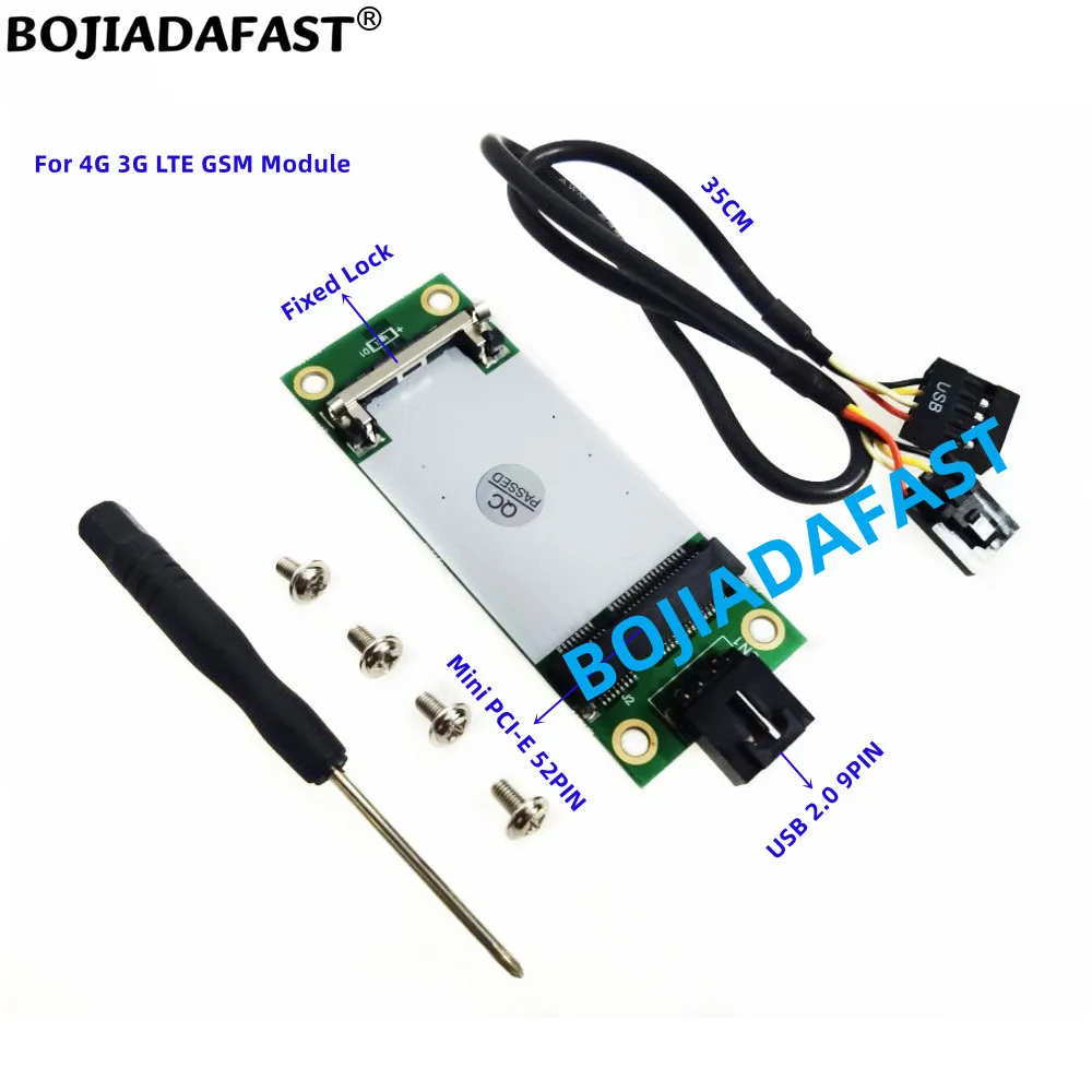 Factory Price USB2.0 9PIN to Mini PCI-E PCIe Wireless Module Adapter Card With Standard SIM Slot For GSM 3G 4G LTE Modem