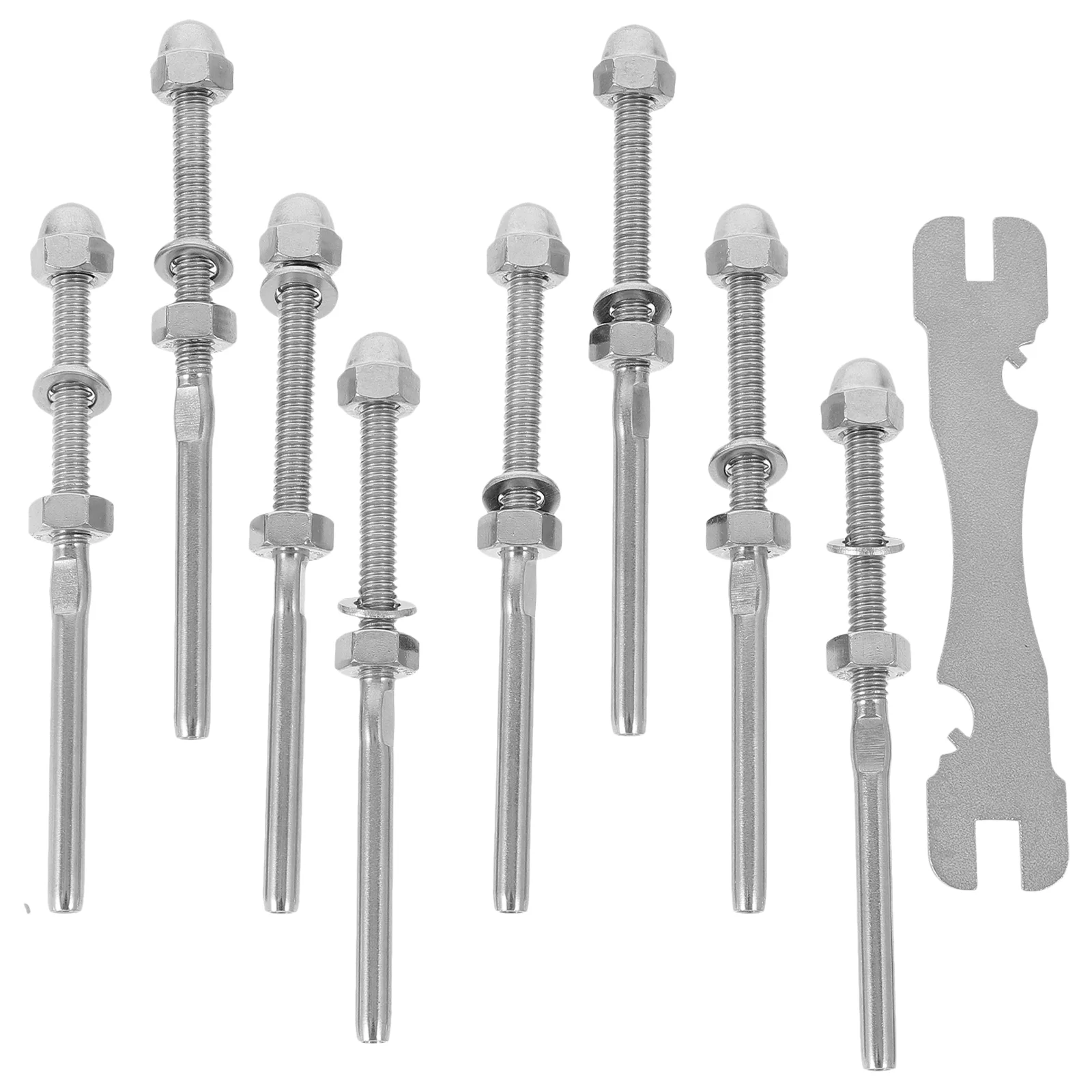 

8pcs Cable Railing Swages Desk Cable Railing Tension End Fitting Deck Screws