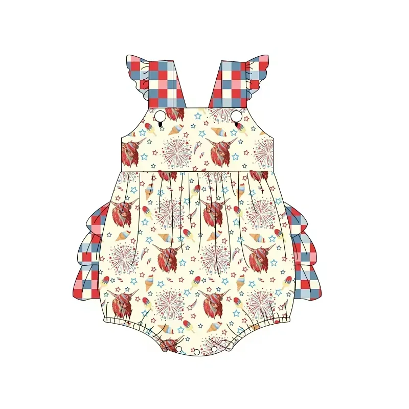 Комбинезон для маленьких девочек детская одежда с принтом в виде коровы западном