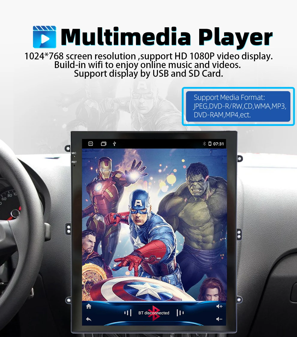 Tesla Style 9.7 inch Vetical Screen Android Car Radio Multimedia Navigation Stereo Universal Autoradio Bluetooth GPS - купить по