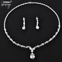 funmode female noble elegant beautiful charming bridal zircon set cold wind hot foreign trade jewelry spot fs375