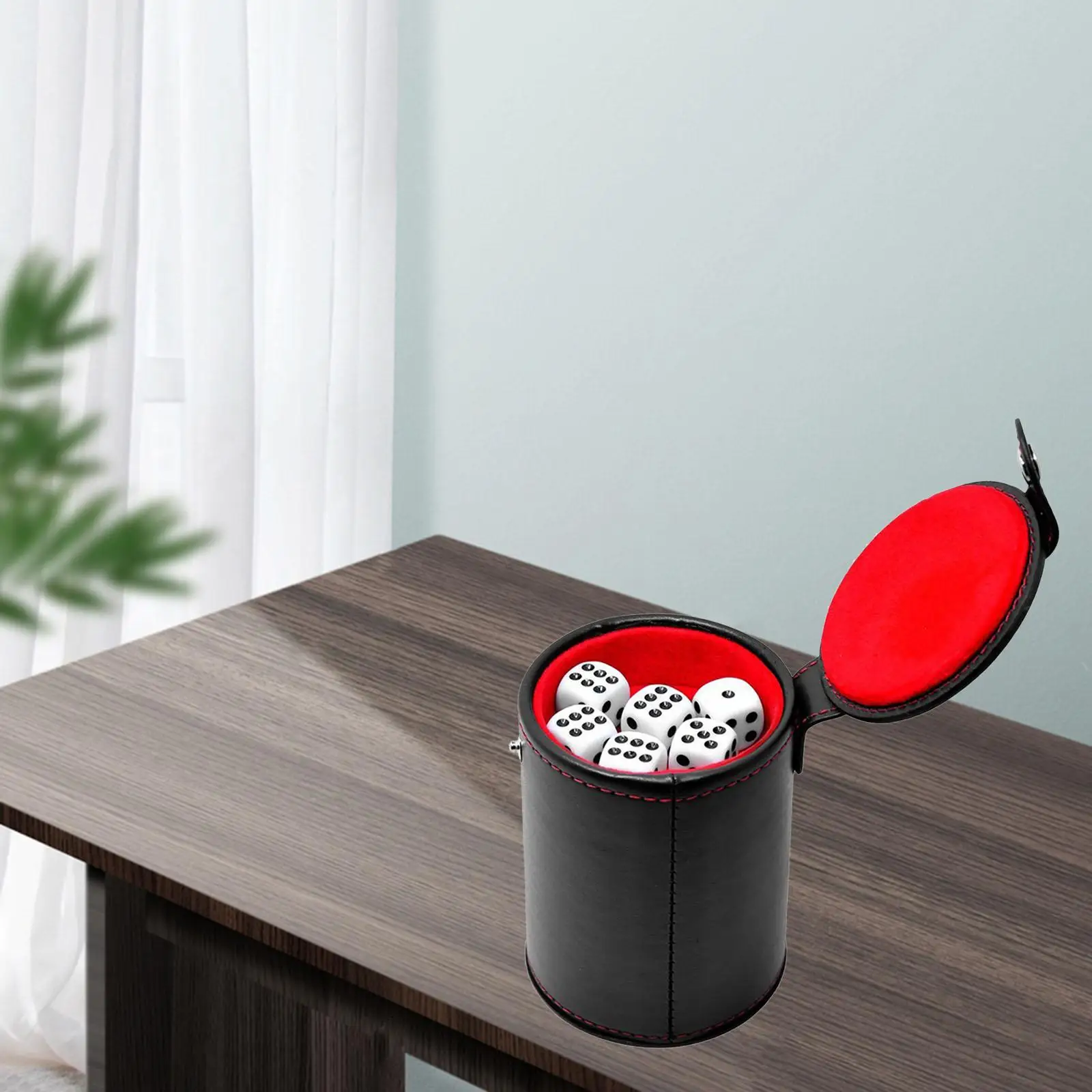 PU Leather Dice Cup with 5 Hand Shaking Supplies for Halloween |