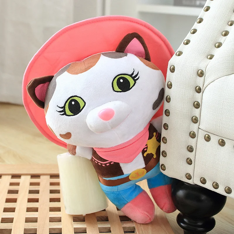 

2022 New 30CM Cowboy Flower Cat Plush Toy Cute Cartoon Cat Plush Plush Toy Children Christmas Birthday Gift Toy Wholesale