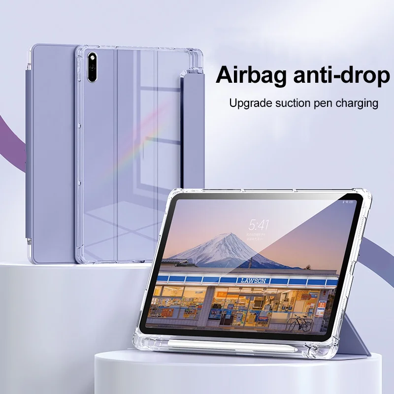 Мягкий чехол для планшета Honor Pad 9 12 1 2023 Pad8 V8 Pro X9 X8 11 5 Lite умный прозрачный кожаный со