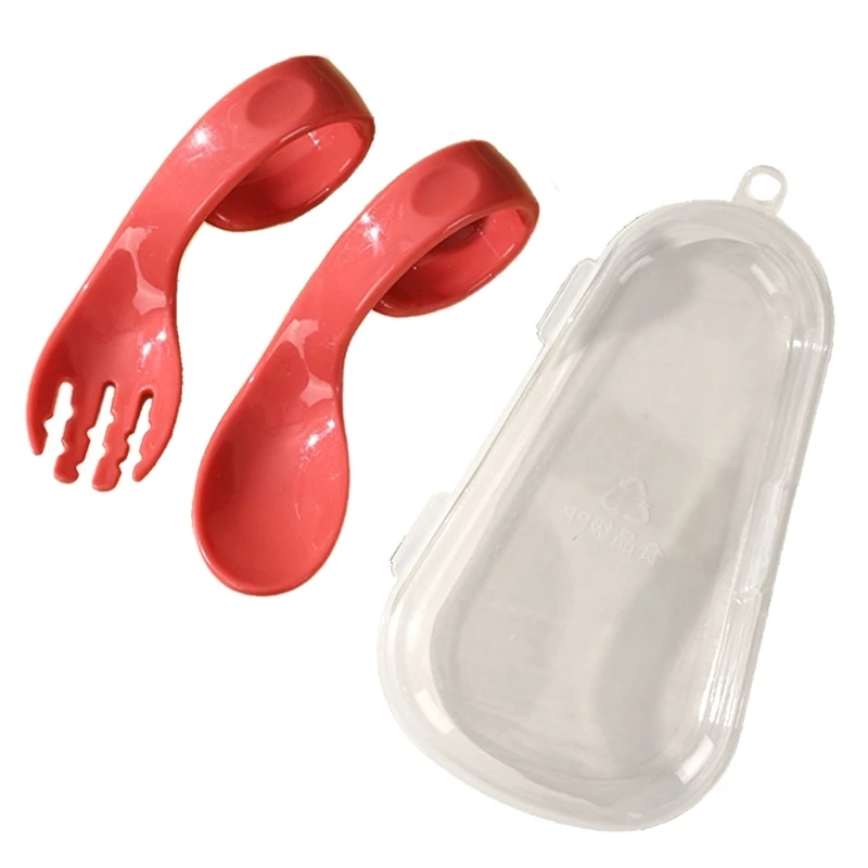 

Набор посуды для младенцев, ложка и вилка, легкая в удержании, термостойкая