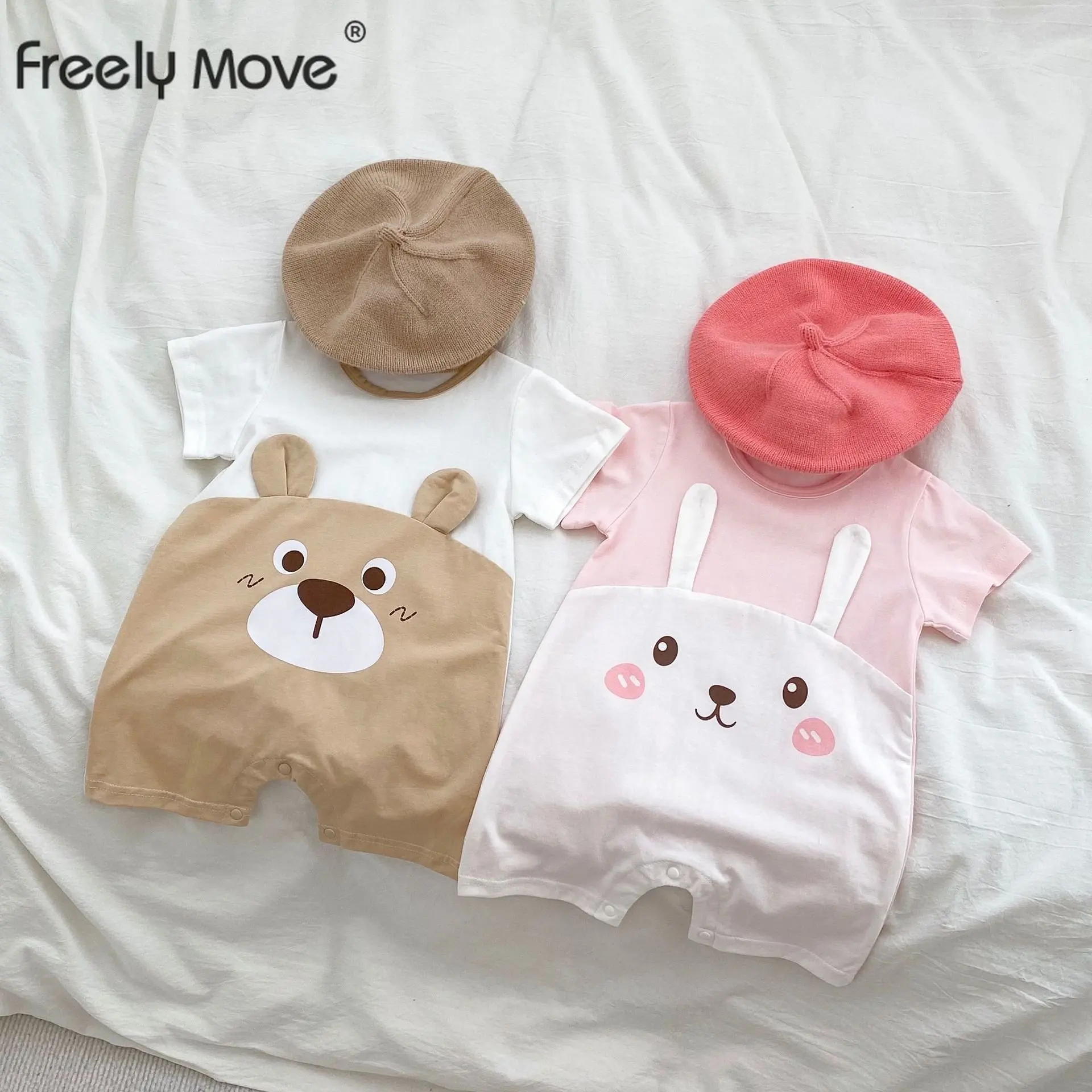 

Baby Romper Newborn Baby Girl Boy Summer Clothes Cartoon Short Sleeve Baby Jumpsuits Cute Toddler Playsuit One Piece