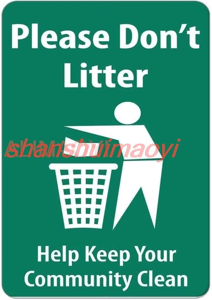 Металлическая табличка &quotПожалуйста не мусорите&quot