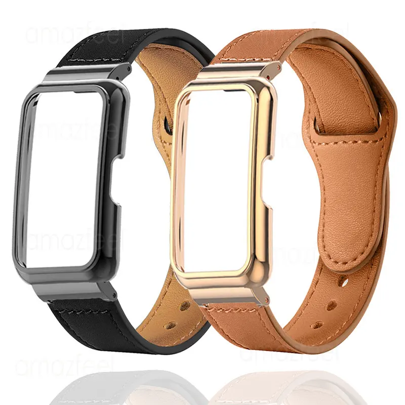 

Кожаный ремешок для Huawei Band 7 6 Pro, аксессуары для смарт-браслета Honor Band 7 6, защитный чехол для наручных часов, бампер