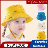 childrens hat outdoor sunscreen breathable male and female baby hat cartoon dinosaur embroidered sun hat baby beach basin hat