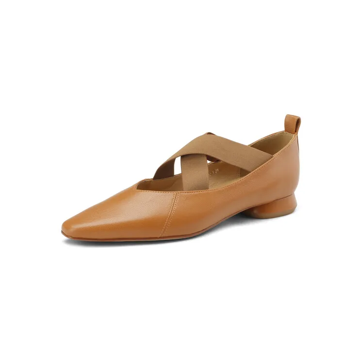 

Женские туфли из натуральной кожи на плоской подошве 2 см